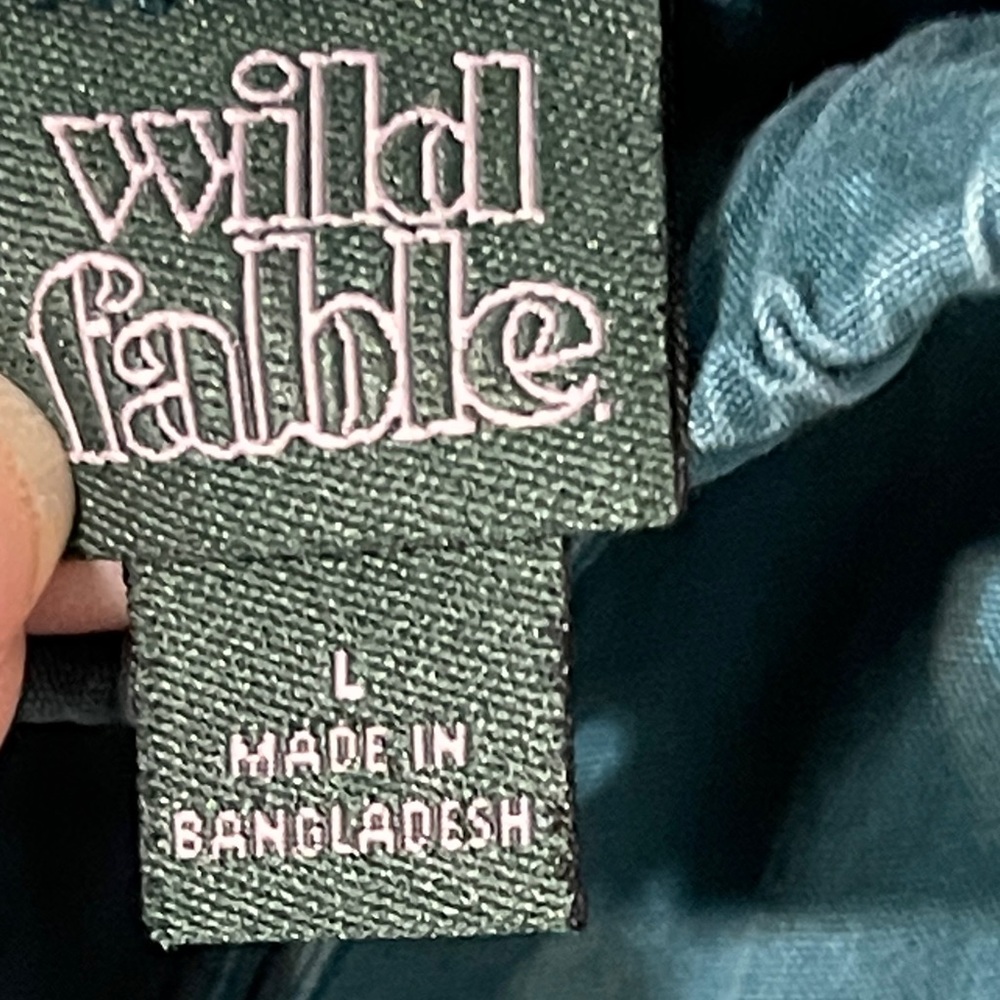 Wild Fable Large Baggy Cargo Pockets Parachute Pants Teal Green Y2K Gorpcore - Picture 4 of 6